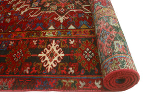 Fine Vintage Heriz Leia Red/Charcoal Runner, 7'7 x 10'0