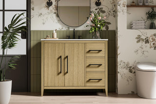 Home Living 42" Single Bathroom Vanity, Honey Brown