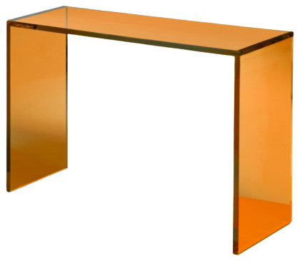 ColorBurst Acrylic Console Table, Yellow, 12"d X 48"l X 32"h