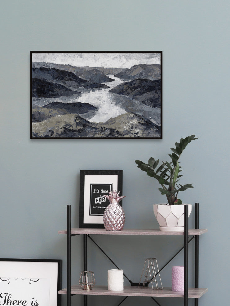 "Flow Like a Great River" Floater Framed Painting Print on Canvas, 45x30