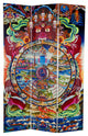 6' Tall The Wheel of Life Double Sided Canvas Room Divider