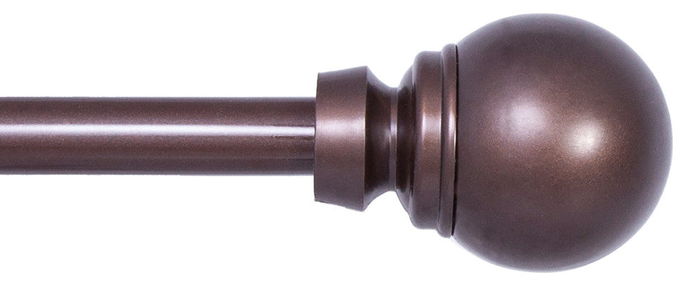 KenneyÂ® Mae 5/8" Standard Decorative Window Curtain Rod, Chocolate, 48-86