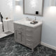 Caroline Parkway 36" Bath Vanity, Gray With Marble Quartz Top