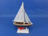 Wooden American Sailer Model Sailboat Decoration, 9"