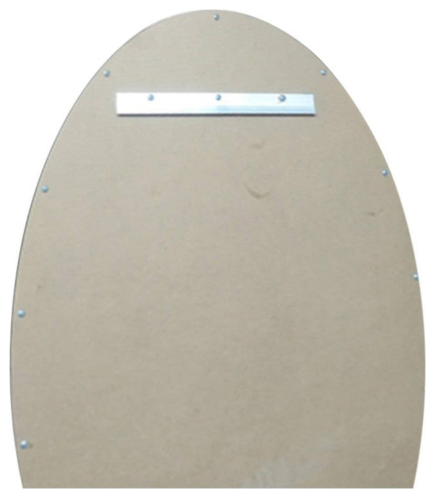 Oval Metal Frame Mirror With Shelf, Brushed Gold
