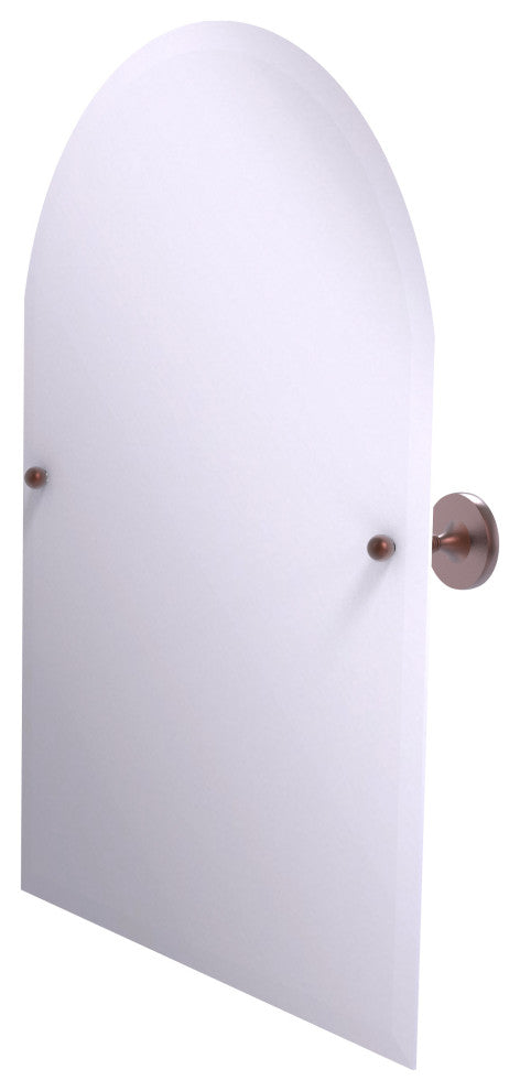 Shadwell Frameless Arched Top Beveled Edge Tilt Mirror, Antique Copper