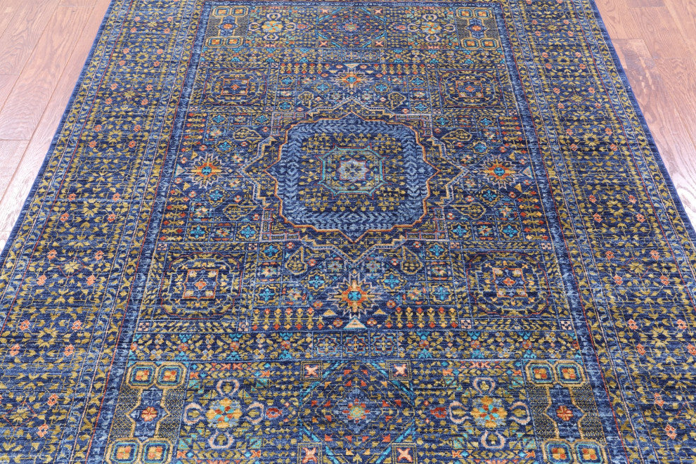5' 8" X 7' 11" Hand Knotted Mamluk Geometric Wool Rug - Q12264