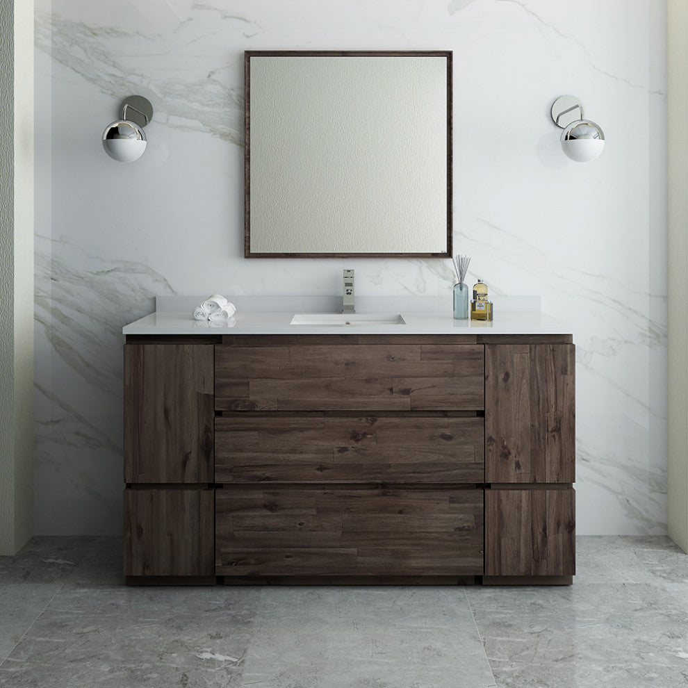 Formosa Floor Standing Modern Bathroom Vanity With Mirror, 60"