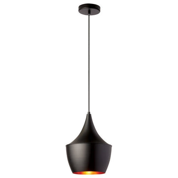 Helsinki Pendant, Matte Black / Gold, HKI-91P-BK