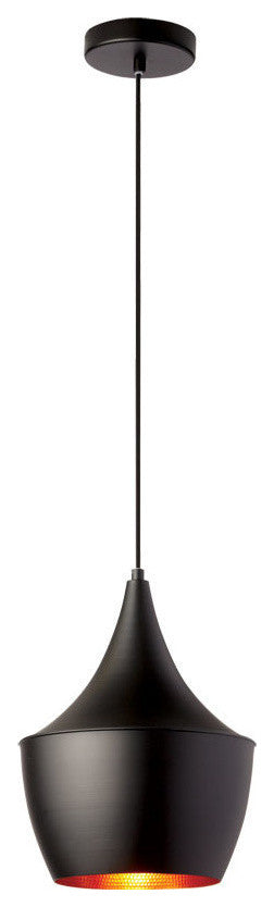Helsinki Pendant, Matte Black / Gold, HKI-91P-BK