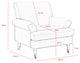 Rustic Manor Donna Accent Chair Saber Back Leg, Velvet, Gray