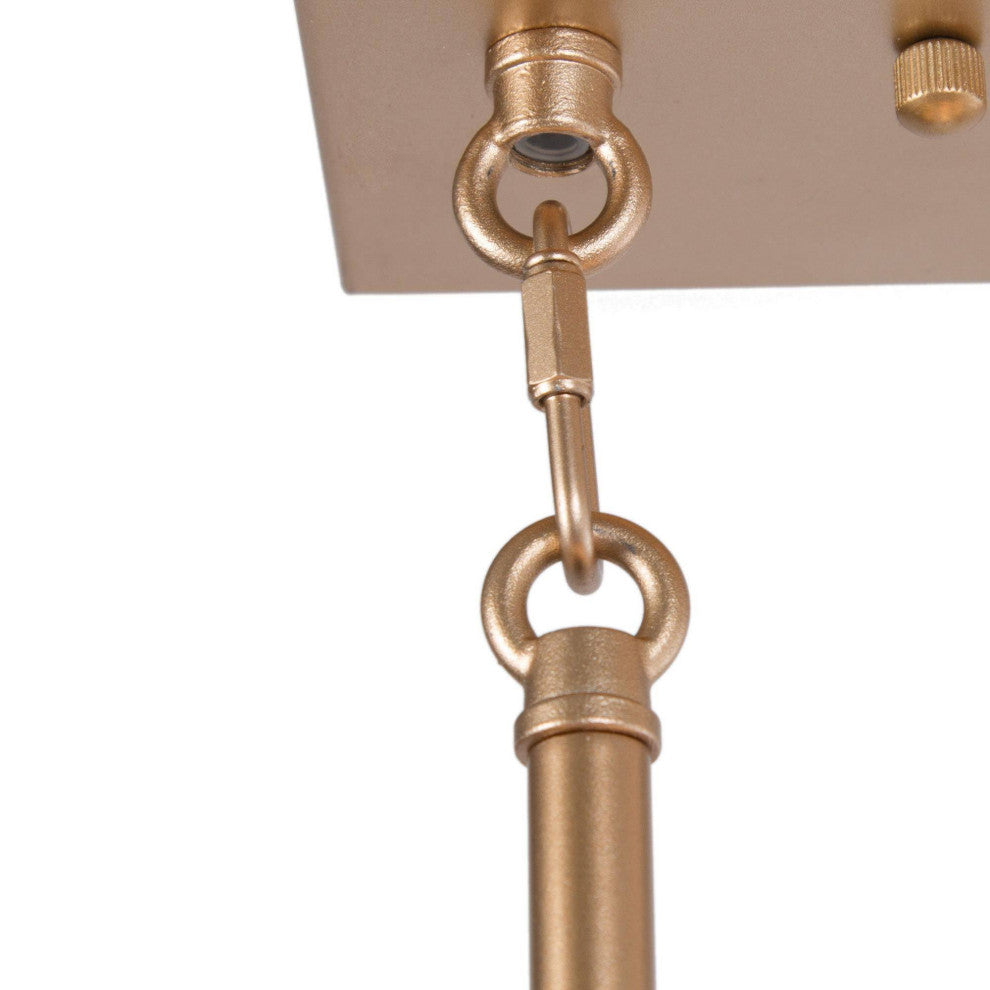 LNC 6-Light Modern Gold and Frosted Glass Linear Pendant for Kitchen