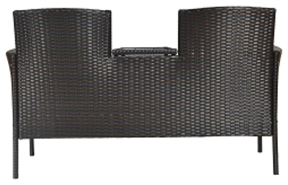 Costway Patio Rattan Chat Set Seat Sofa Loveseat Table Chairs Cushioned