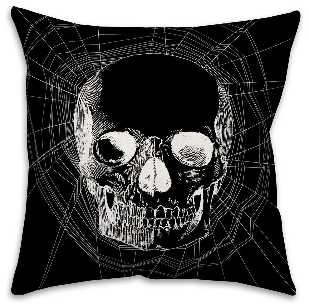 Webbed Skull 16"x16" Spun Poly Pillow