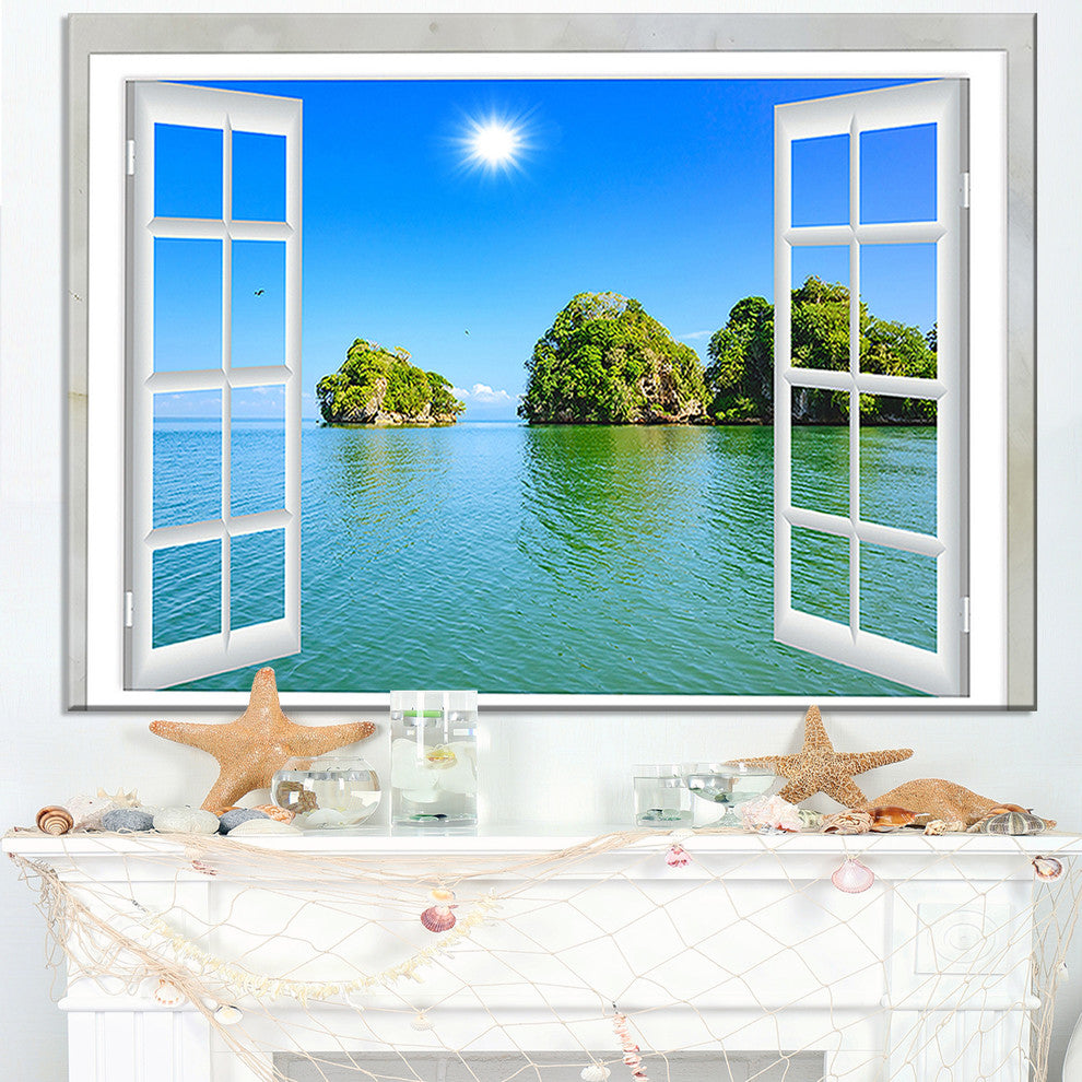 "Open Window To Ocean Islets" Landscape Wall Art Print, 40"x20"