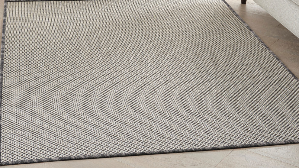 Nourison Courtyard 6'' x 9'' Ivory Charcoal Modern Area Rug