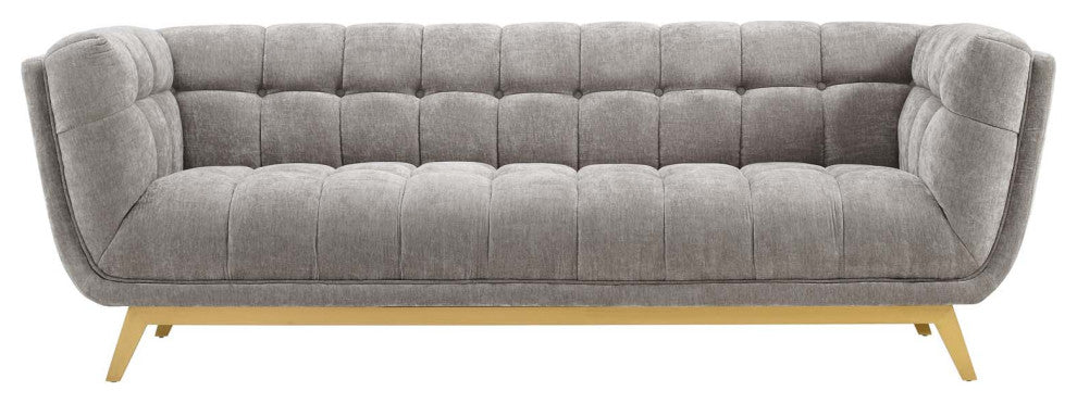 Bestow Crushed Performance Velvet Sofa Light Gray