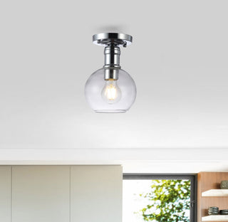 Chloe Lighting Strang Transitional 1-Light Chrome Semi-Flush Ceiling Fixture