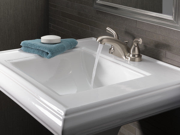 Delta Foundations Two Handle Centerset Bathroom Faucet, Stainless, B2510LF-SS