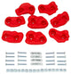 Swing Set Small Textured Rock Holds With Mounting Hardware, Set of 8, Red