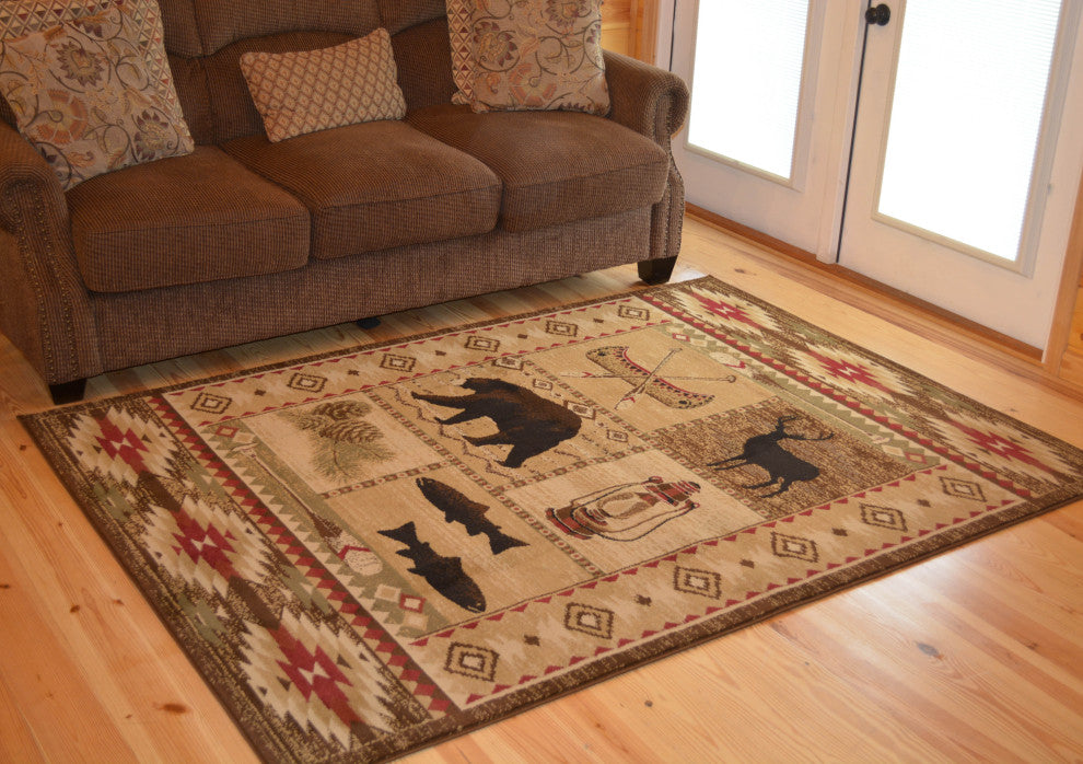 American Destination River Camp Lodge Area Rug, 2'3"x7'7"