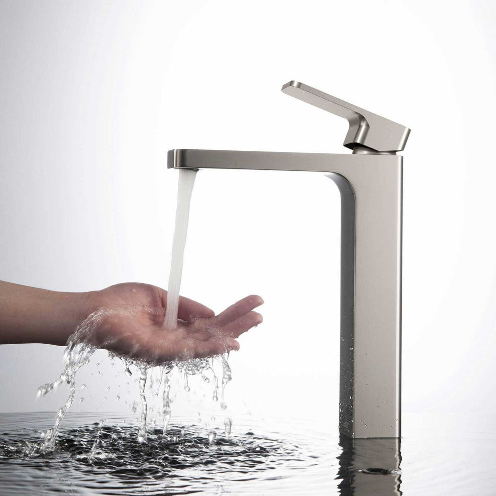 Blaze-T Single Handle Bathroom Vessel Sink Faucet, Brushed Nickel