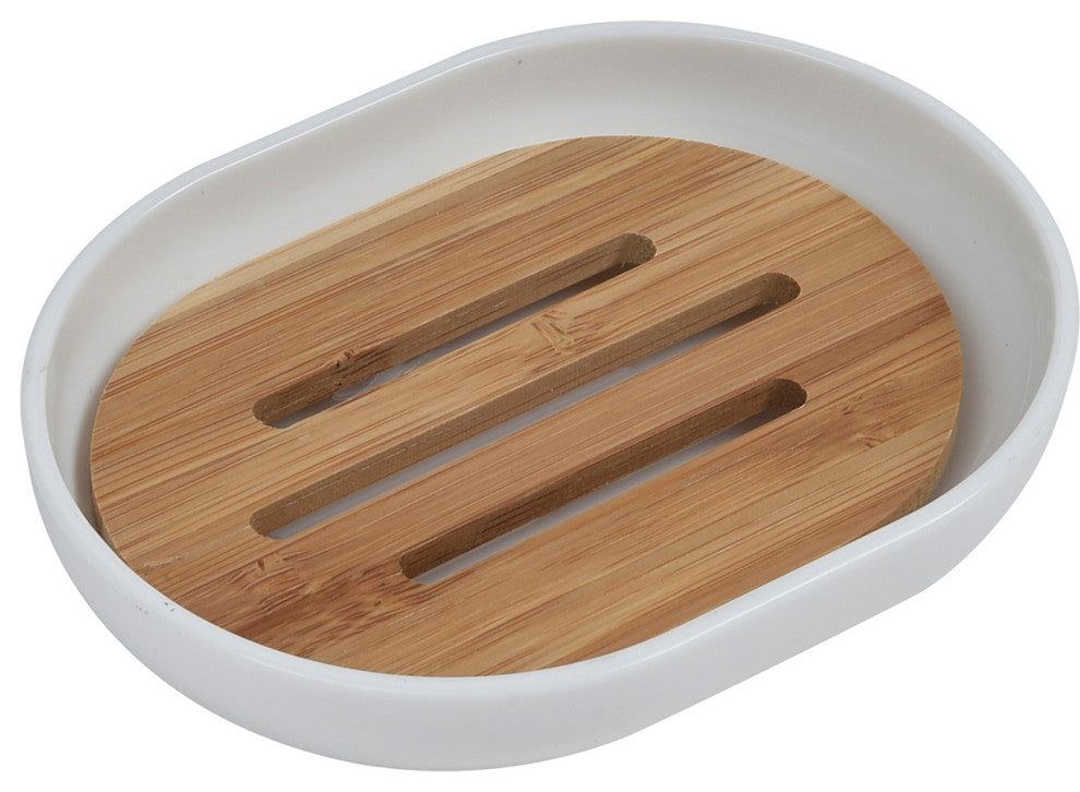 White Padang Bathroom Accessory Set 7-Pieces Bamboo
