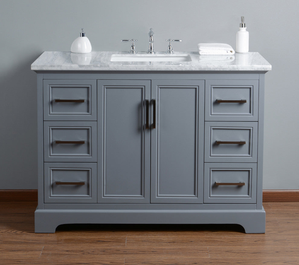 Ariane 48" Slate Gray Single Vanity Cabinet Single Bathroom Sink