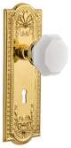 Meadows Plate with Keyhole Double Dummy Waldorf White Milk Glass Knob