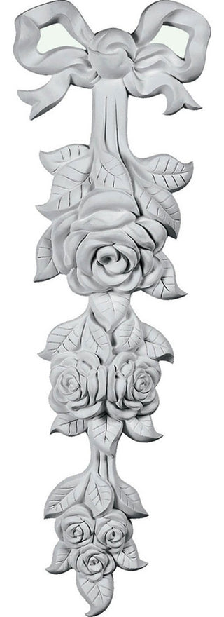 3 1/8"W  x 8 1/4"H x 1"P Small Rose Drop Onlay