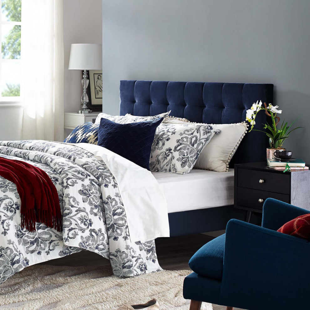 Paisley Tufted King and California King Upholstered Performance Velvet Headboard