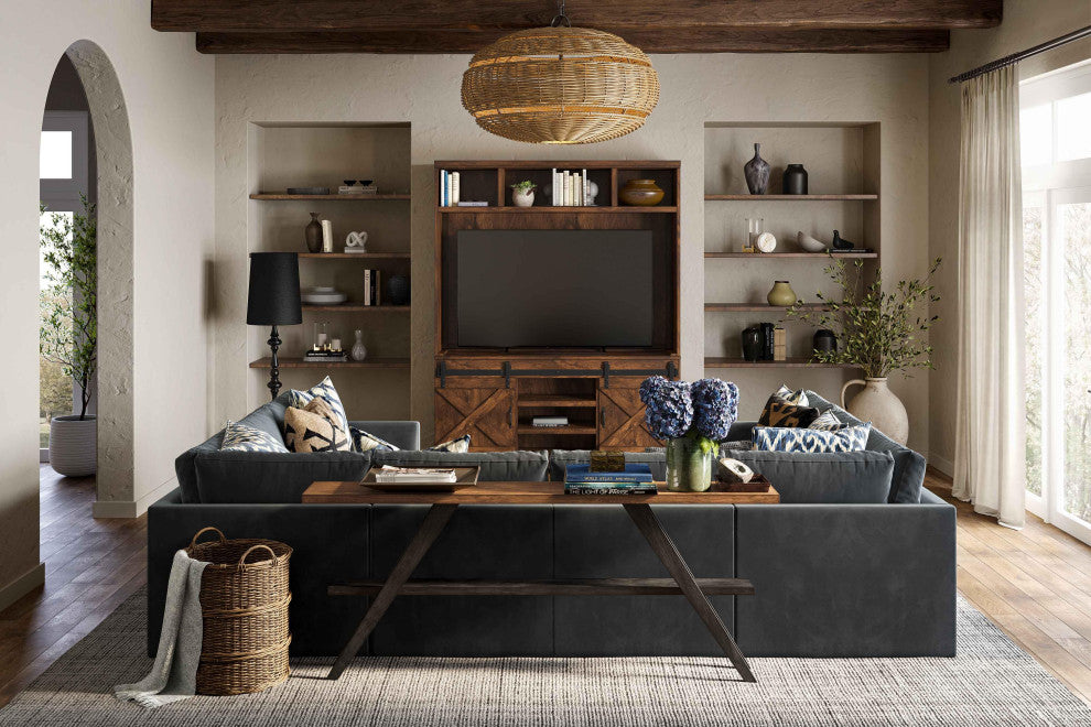 Dawson Rustic Brown Entertainment Center - Brown