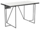Winslett Marble Desk White and Matte Black