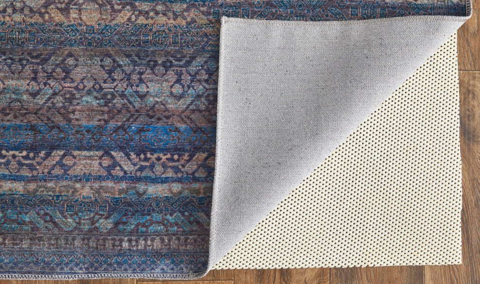 Weave & Wander Welch Oriental Machine Washable Blue/Green Rug, 2'x3'