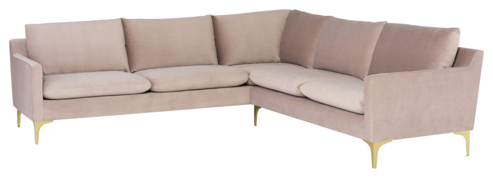 Anders Blush Fabric Sectional Sofa, HGSC832