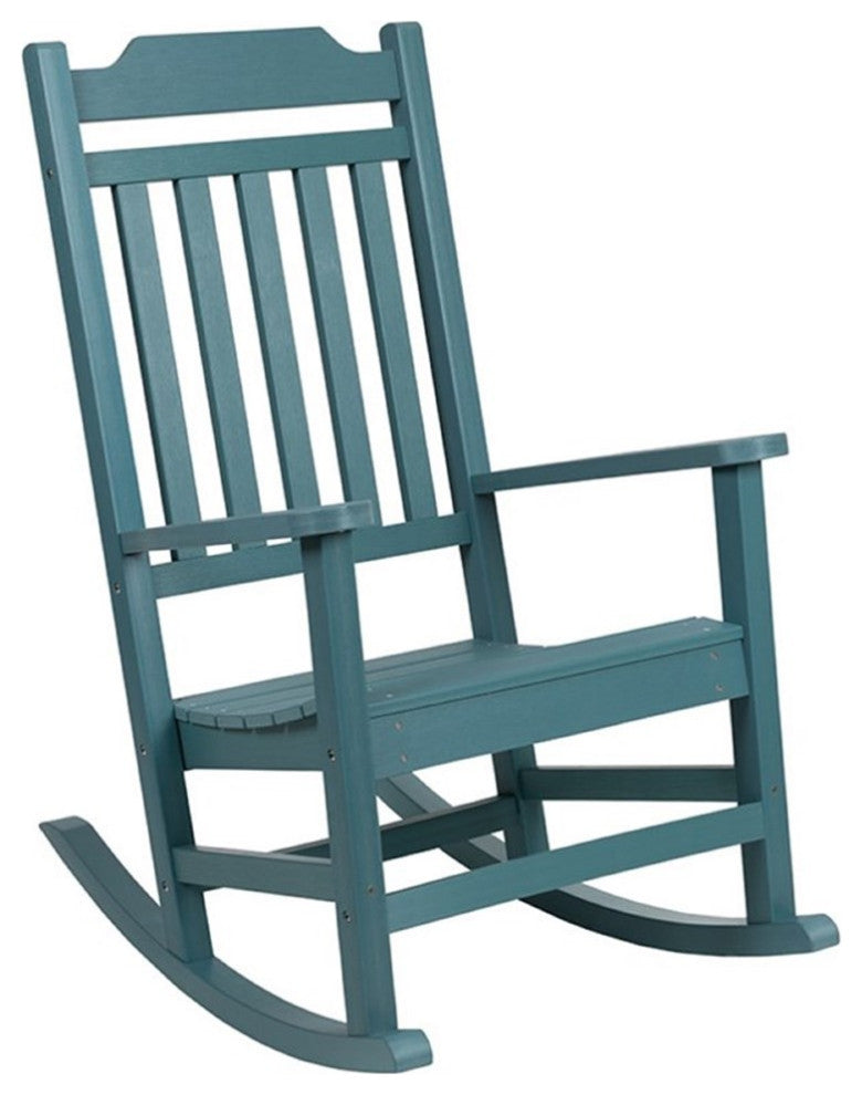 Flash Furniture Winston All-Weather Patio Rocking Chair in Teal (Set of 2)