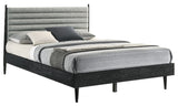 Armen Living Artemio Queen Platform Wood Bed Frame with Slim Track Arms in Black