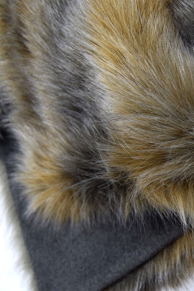 LUZIO Crystal Fox Vegan Faux Fur Rug 27.5x47.2