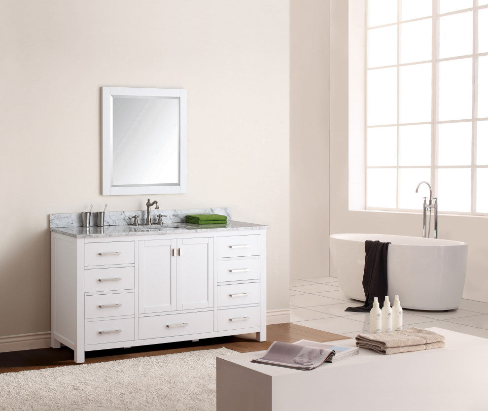 Avanity Modero 60" Single Vanity Only, White Finish
