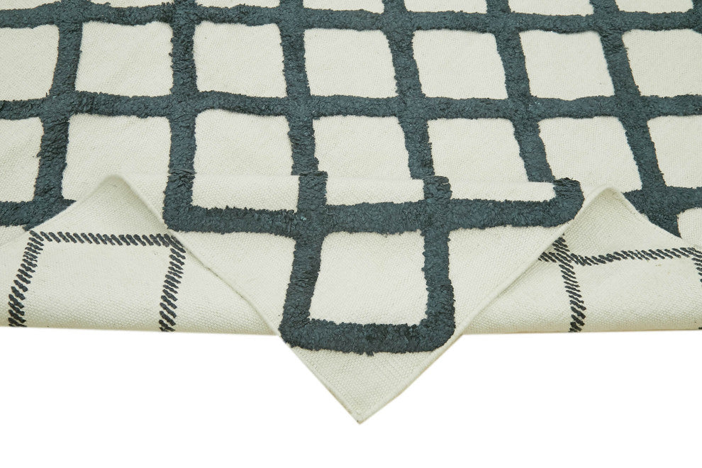Rug N Carpet - Hand-knotted Modern Design 9' 0'' x 12' 0'' Flatweave Kilim Rug