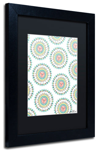 Elizabeth Caldwell 'Suzani Medallions' Art, Black Frame, Black Mat, 11x14