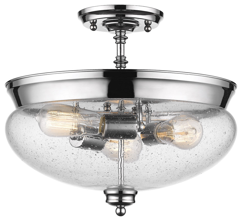 3 Light Semi Flush Mount Chrome