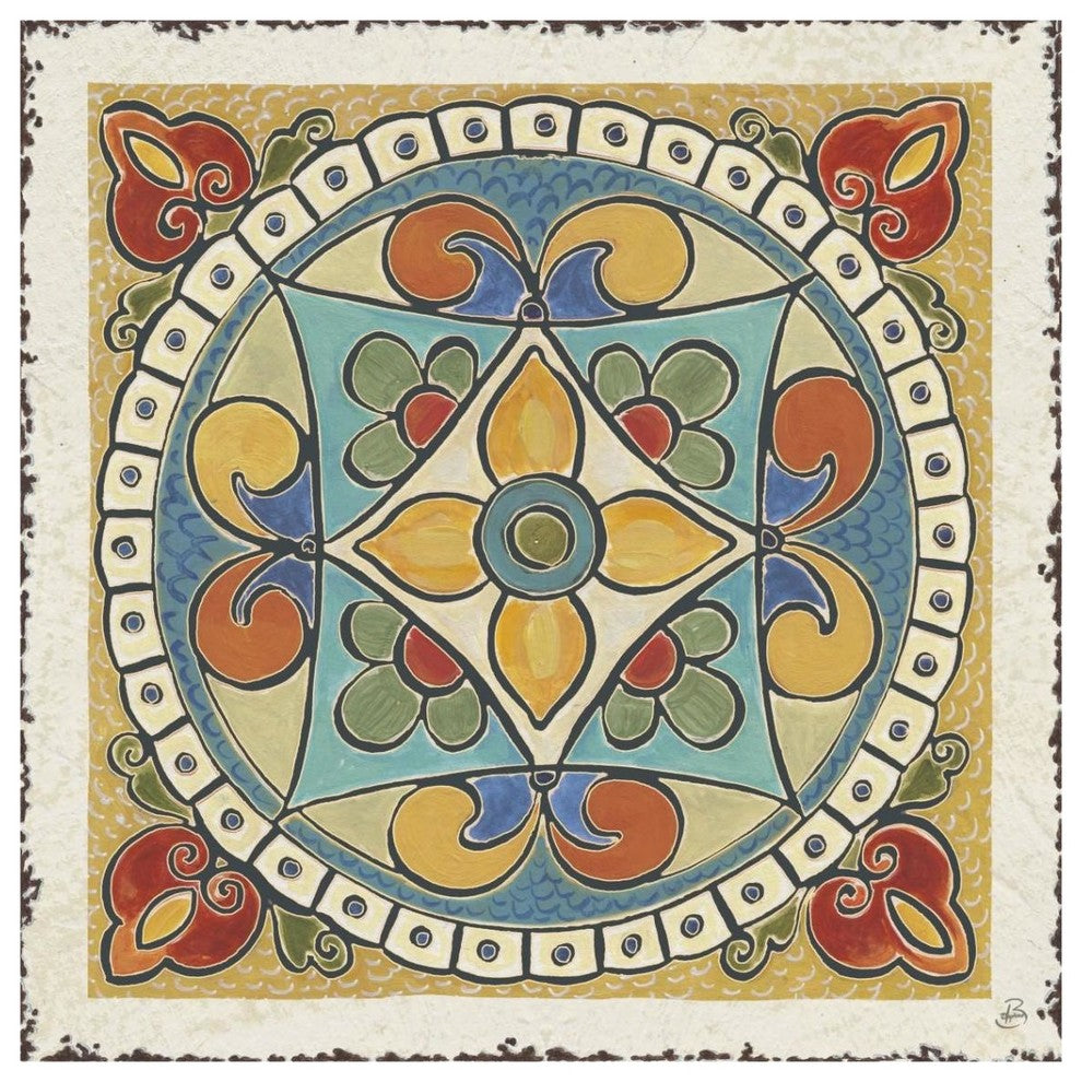 "Mediterranean Flair X" Digital Paper Print by Daphne Brissonnet, 38"x38"