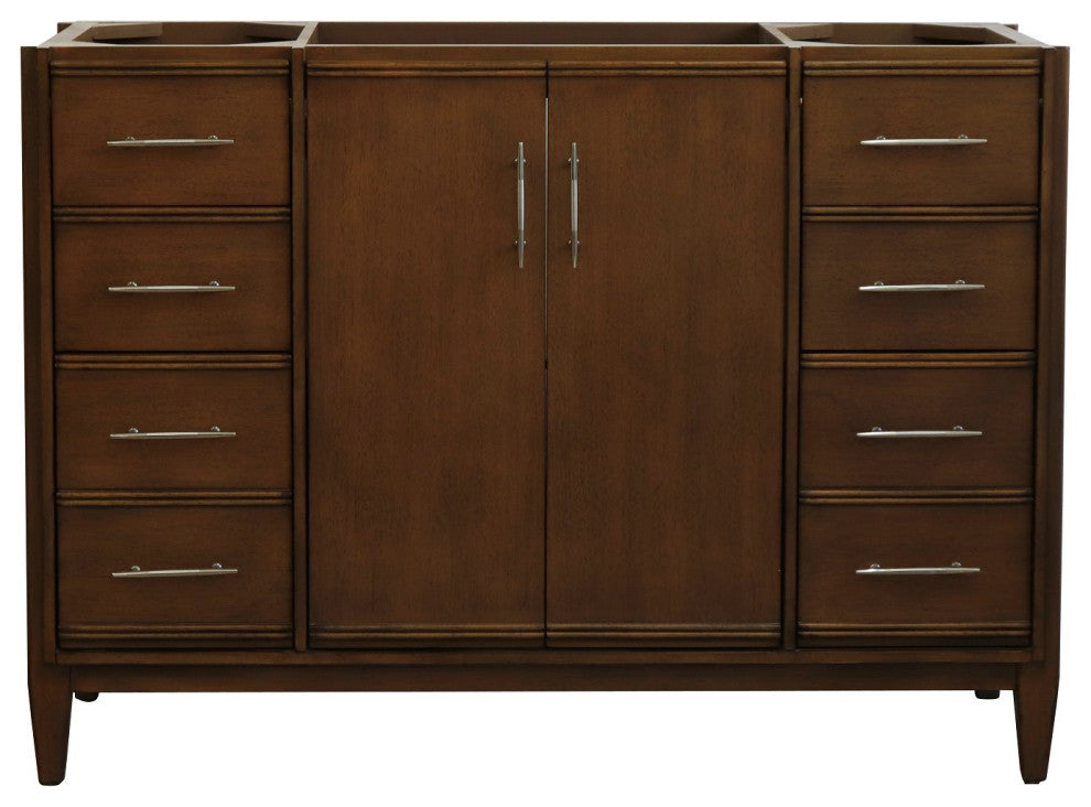 48" Single Sink Vanity, Walnut Finish - Cabinet Only