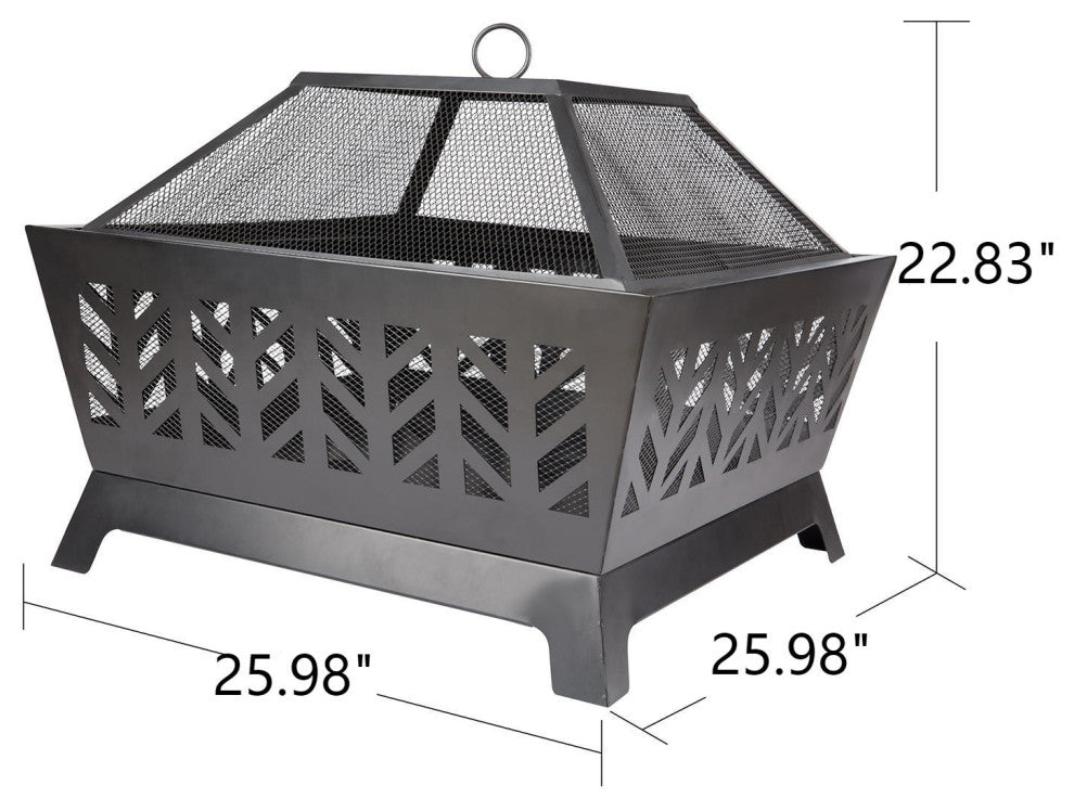 22.82'' H x 26'' W Iron Wood Burning Outdoor Fire Pit