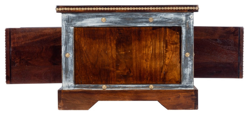 Wood and Hand Painted Storage Coffee Table