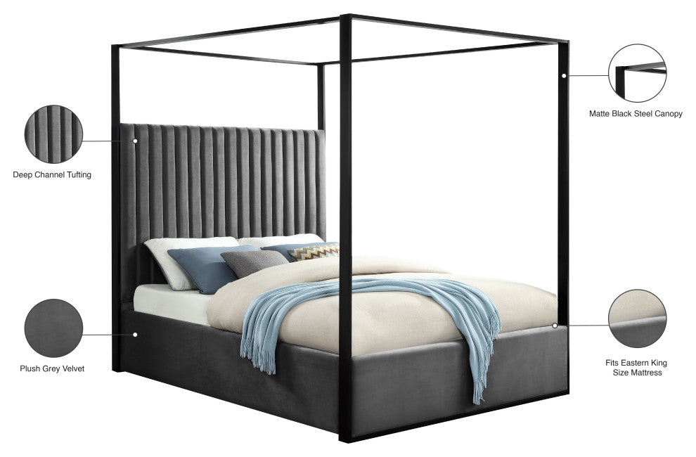 Jax Velvet Bed, Gray, King