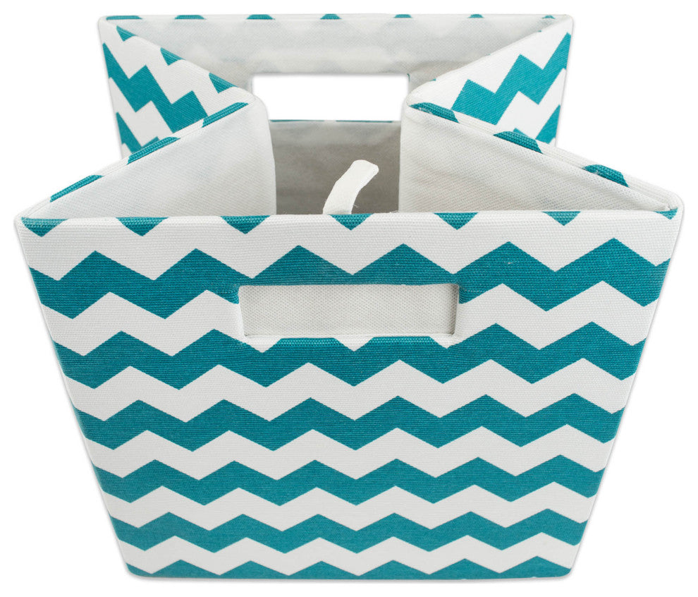 Polyester Cube Chevron Teal Square 13"x13"x13"