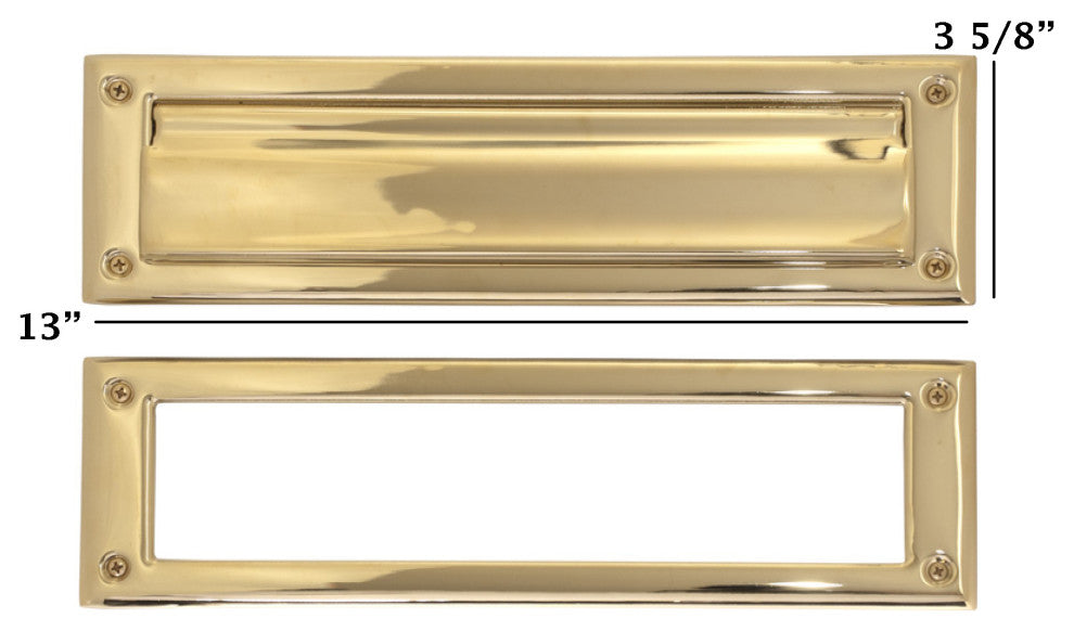 Mail Slot 3-5/8"x13", PVD Polished Brass