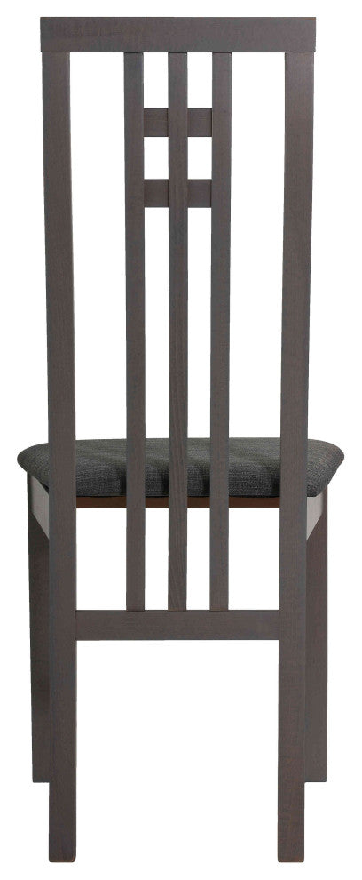Cortesi Home Paris Dining Chair in Charcoal Fabric, Gray, Set of 2